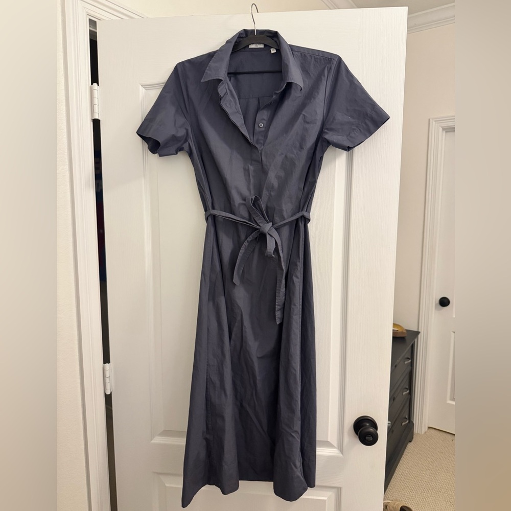Babaton by Aritzia Typist Poplin Dress Vintage Navy - Picture 4 of 7